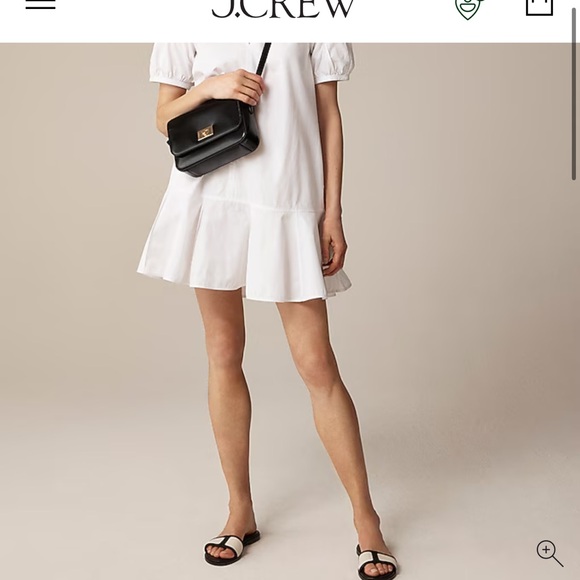 J. Crew White Puff Sleeve Dress - Picture 3 of 6